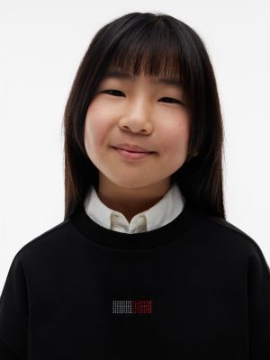 Детские худи Tommy Hilfiger Kids' Rhinestone Flag Logo Sweatshirt — фото 3