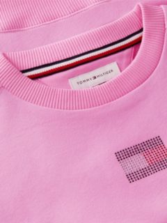 Kids' Rhinestone Flag Logo Sweatshirt — Pink Daisy 6