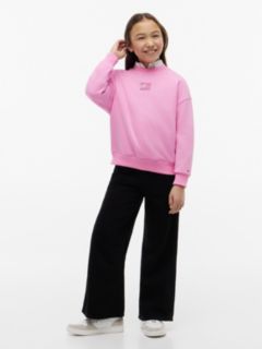 Kids' Rhinestone Flag Logo Sweatshirt — Pink Daisy 2