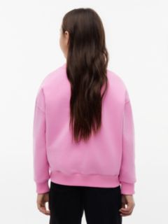 Kids' Rhinestone Flag Logo Sweatshirt — Pink Daisy 4
