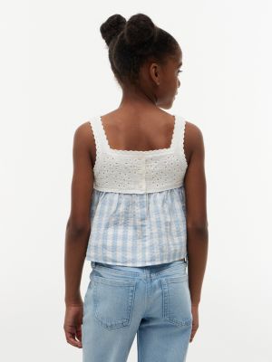 Детские топы Tommy Hilfiger Kids' Gingham Seersucker Crochet Top — фото 4