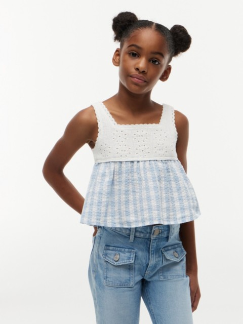 Детские топы Tommy Hilfiger Kids' Gingham Seersucker Crochet Top
