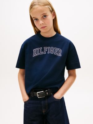 Kids' Hilfiger Logo T-Shirt, Dark Night Navy