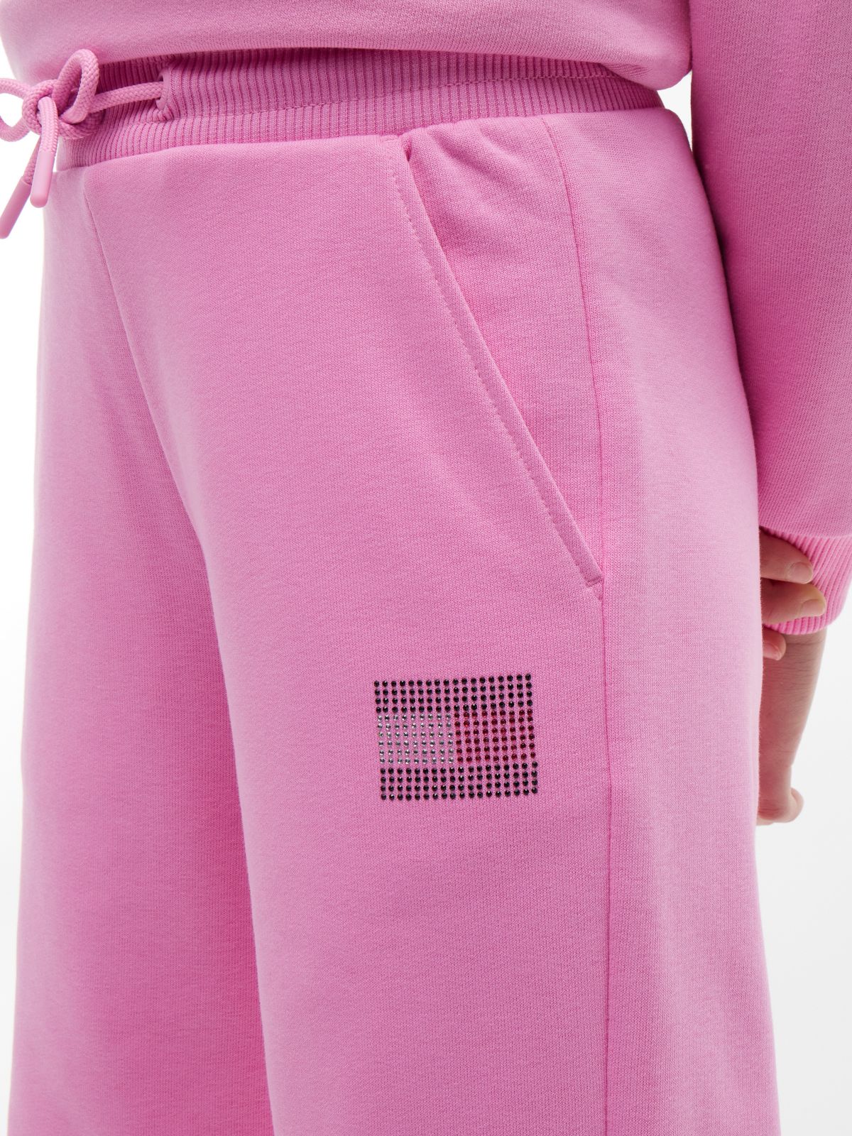 Kids' Rhinestone Flag Sweatpant — Pink Daisy