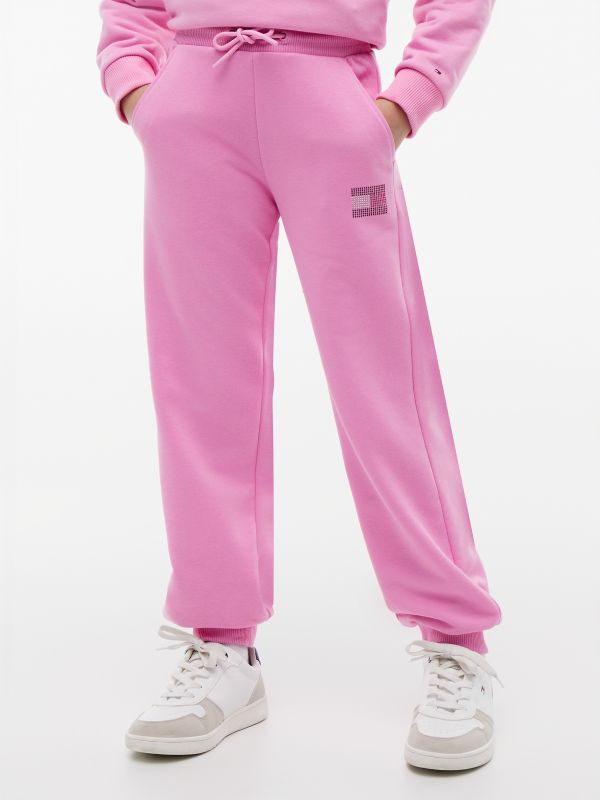 Kids' Rhinestone Flag Sweatpant — Pink Daisy