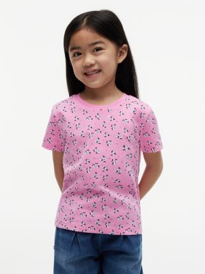 Kids' Doodle Print T-Shirt, Pink Daisy