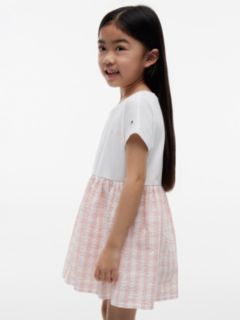 Kids' Gingham Seersucker Combo Dress — Whimsy Pink 3