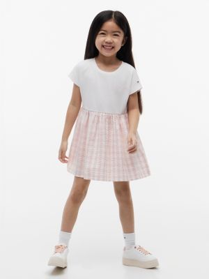 Kids' Gingham Seersucker Combo Dress, Whimsy Pink