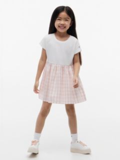 Kids' Gingham Seersucker Combo Dress — Whimsy Pink 1