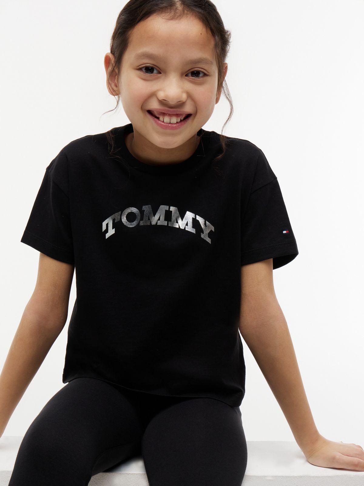 Kids' Tommy Logo T-Shirt & Legging Set — Black
