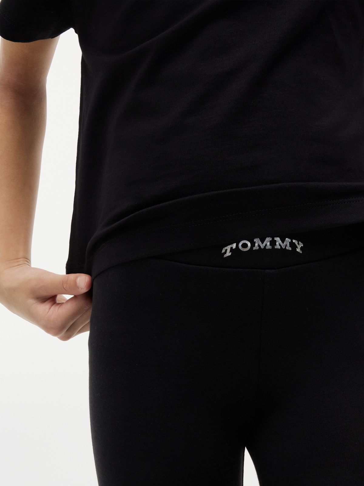 Kids' Tommy Logo T-Shirt & Legging Set — Black