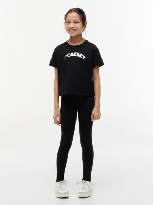 Kids' Tommy Logo T-Shirt & Legging Set, Black