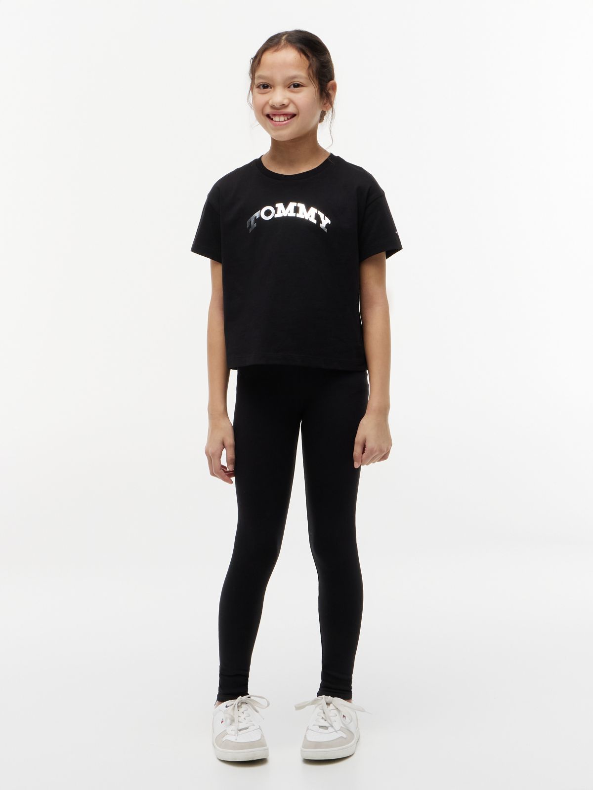 Kids' Tommy Logo T-Shirt & Legging Set — Black