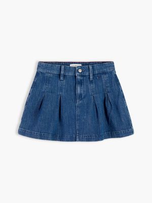 Детская юбка Tommy Hilfiger Pleated Denim Mini, цвет: Синий — фото 5