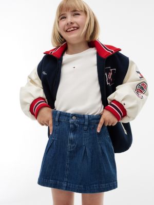 Детская юбка Tommy Hilfiger Pleated Denim Mini, цвет: Синий — фото 3