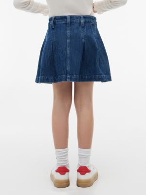 Детская юбка Tommy Hilfiger Pleated Denim Mini, цвет: Синий — фото 4
