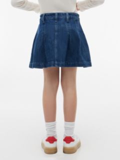 Kids' Pleated Denim Mini Skirt — Blue 4