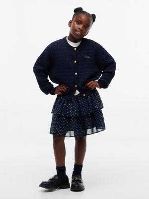 Детская юбка Tommy Hilfiger Foil Dot Tiered, цвет: Синий — фото 2