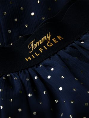 Детская юбка Tommy Hilfiger Foil Dot Tiered, цвет: Синий — фото 6