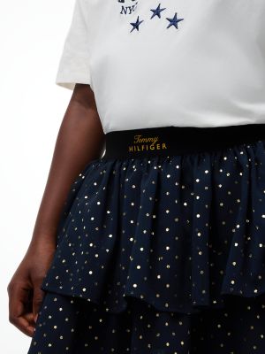 Детская юбка Tommy Hilfiger Foil Dot Tiered, цвет: Синий — фото 3