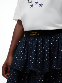 Kids' Foil Dot Tiered Skirt — Blue 3