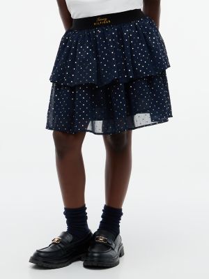 Детская юбка Tommy Hilfiger Foil Dot Tiered, цвет: Синий