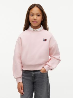 Kids' Flag Badge Logo Sweatshirt, Whimsy Pink