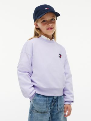 Kids' Flag Badge Logo Sweatshirt, Lavender Ice
