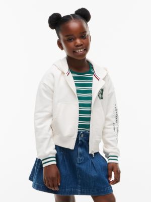 Kids' Monogram Logo Hoodie, White