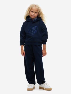 Детское худи Tommy Hilfiger Tonal Tommy Love Logo, цвет: Синий — фото 2