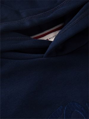 Детское худи Tommy Hilfiger Tonal Tommy Love Logo, цвет: Синий — фото 6