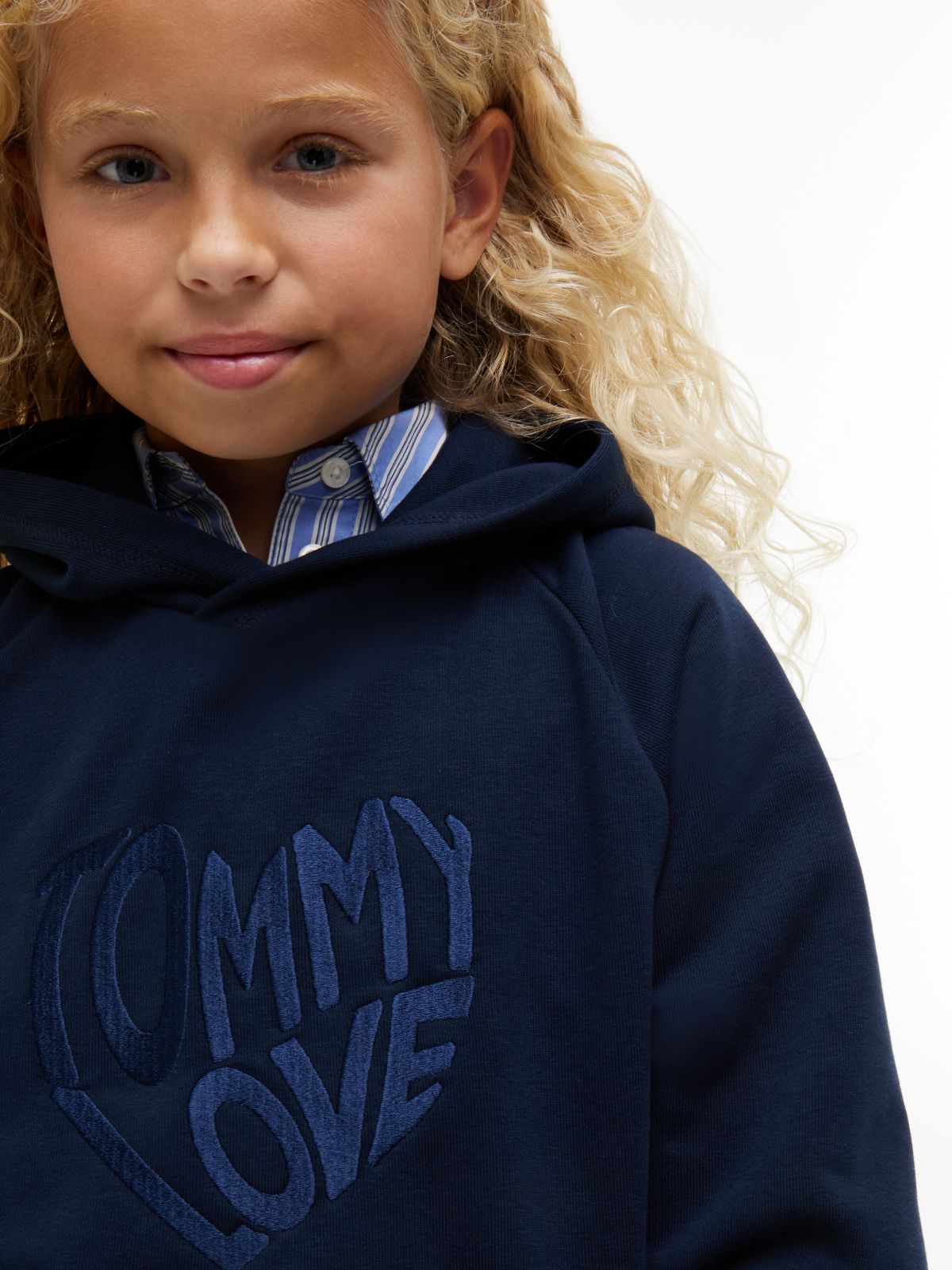 Kids' Tonal Tommy Love Logo Hoodie — Blue