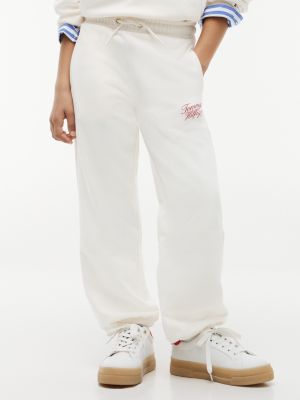 Tommy Hilfiger Girls' Kids' Script Logo Sweatpant - White - 16