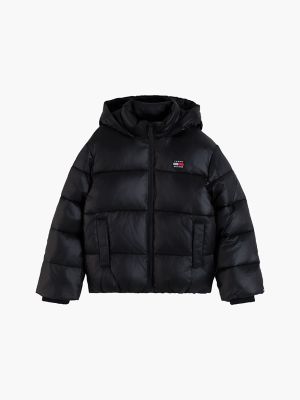 Детская куртка Tommy Hilfiger Shiny Hooded Puffer, цвет: Чёрный — фото 5