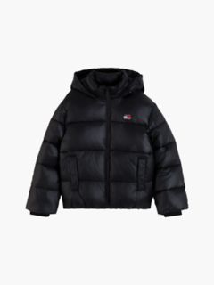 Kids' Shiny Hooded Puffer Jacket — Black 5