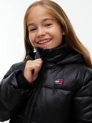 Детская куртка Tommy Hilfiger Shiny Hooded Puffer, цвет: Чёрный — фото 3