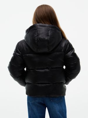 Детская куртка Tommy Hilfiger Shiny Hooded Puffer, цвет: Чёрный — фото 4