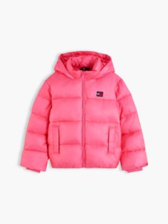 Kids' Shiny Hooded Puffer Jacket — Exotic Pink 5