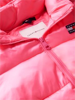 Kids' Shiny Hooded Puffer Jacket — Exotic Pink 6