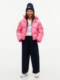 Kids' Shiny Hooded Puffer Jacket — Exotic Pink 2