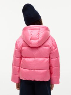 Kids' Shiny Hooded Puffer Jacket — Exotic Pink 4