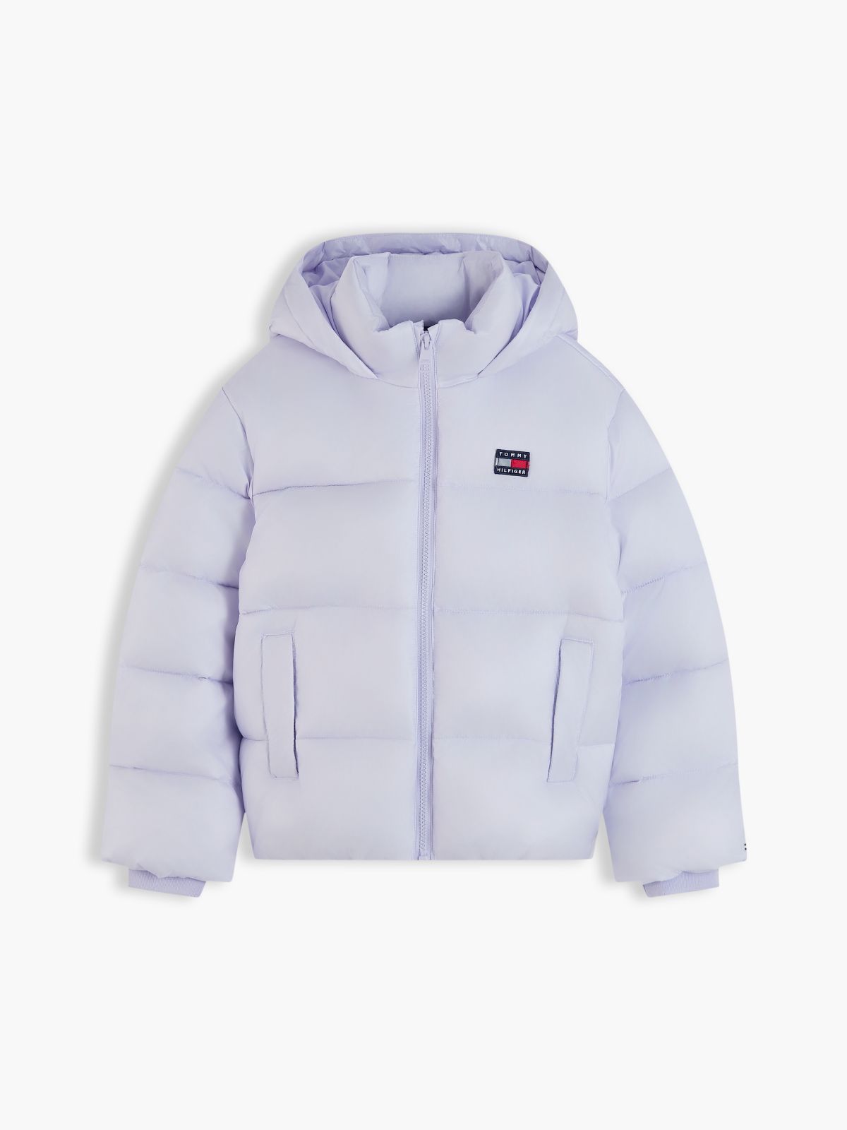 Kids' Shiny Hooded Puffer Jacket — Lavender Ice