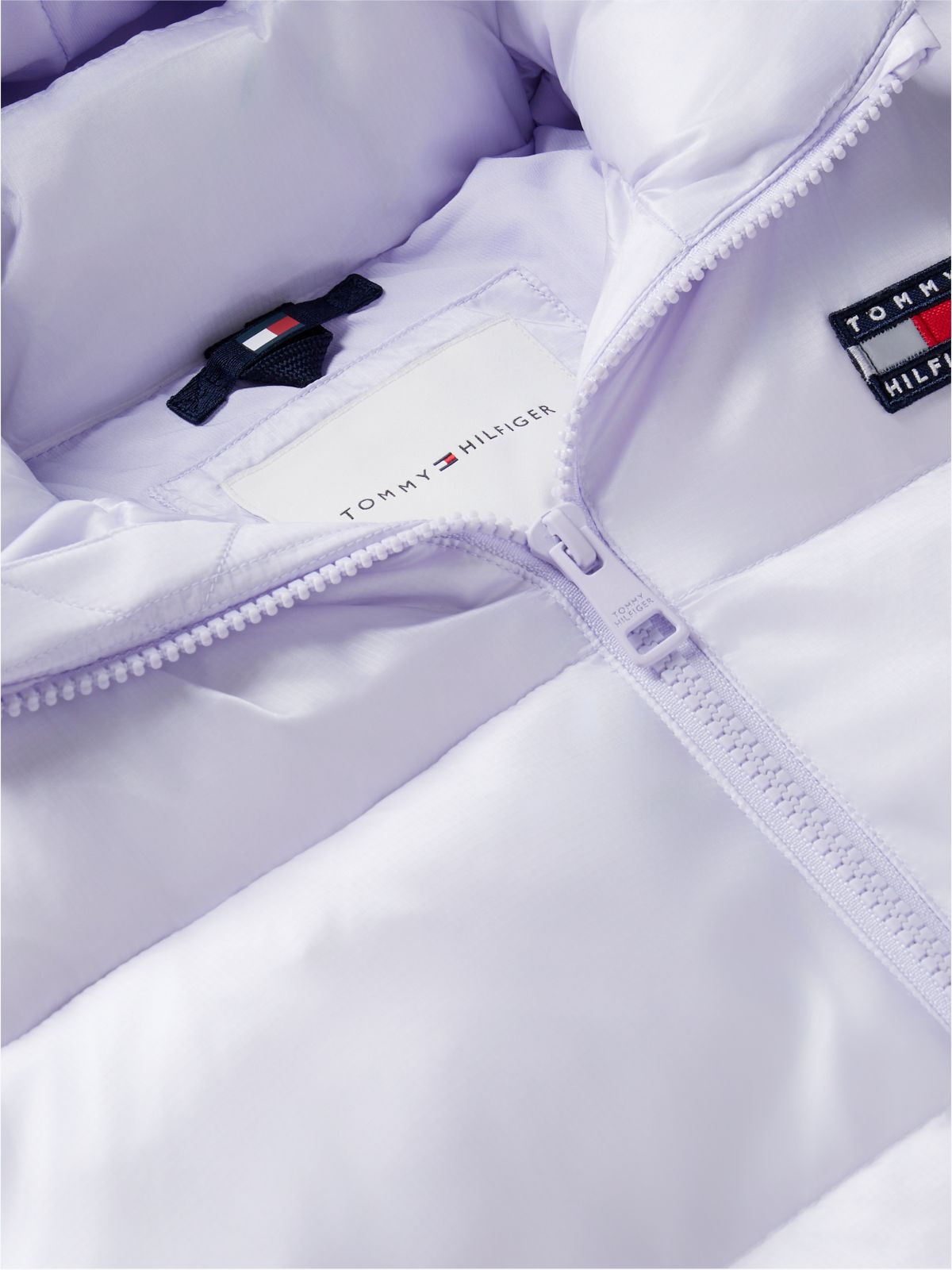Kids' Shiny Hooded Puffer Jacket — Lavender Ice