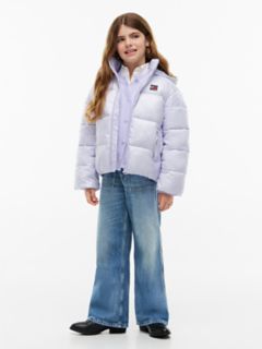 Kids' Shiny Hooded Puffer Jacket — Lavender Ice 2