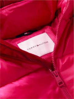 Kids' Shiny Hooded Puffer Jacket — Blissful Berry 6