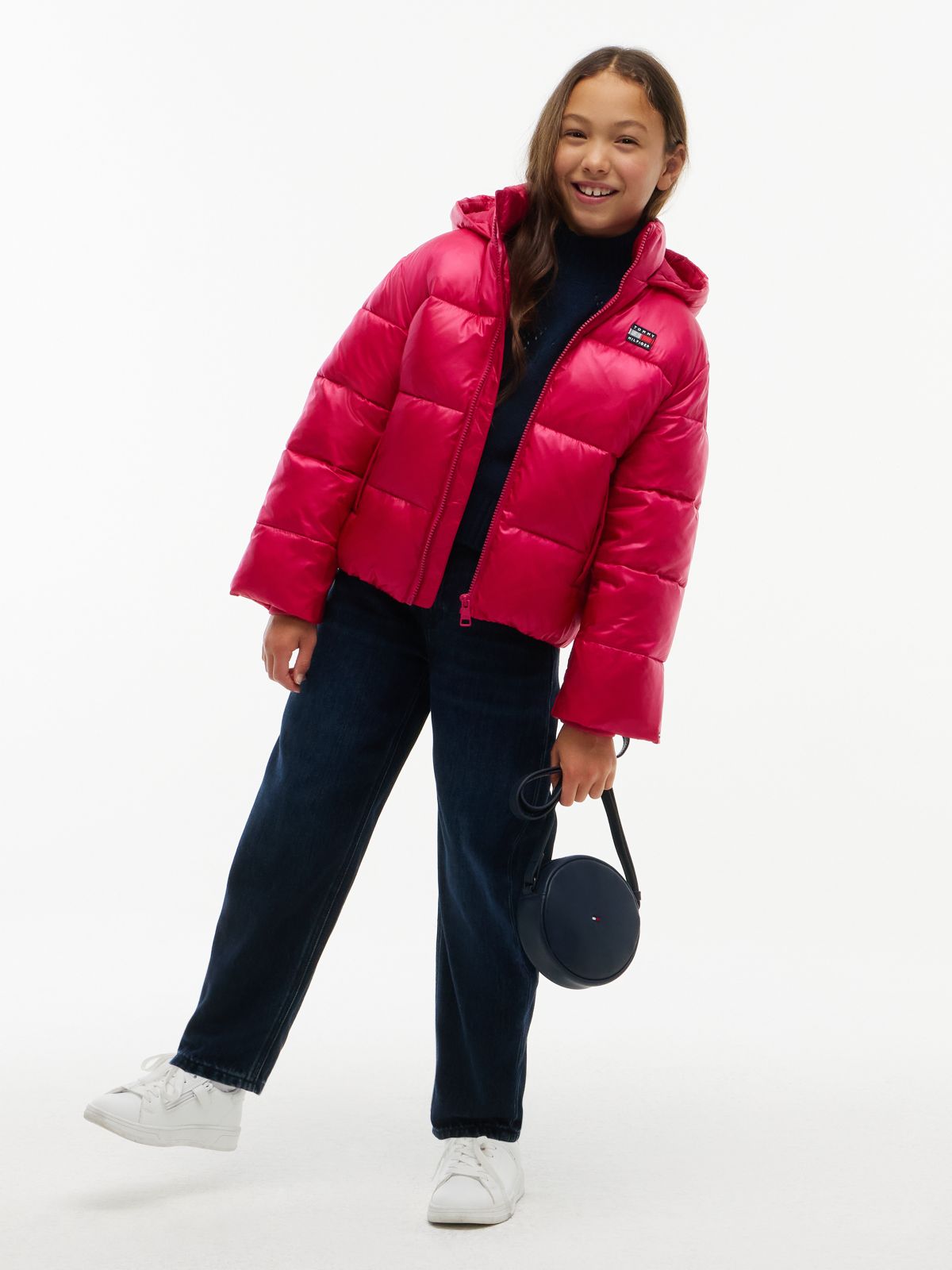 Kids' Shiny Hooded Puffer Jacket — Blissful Berry