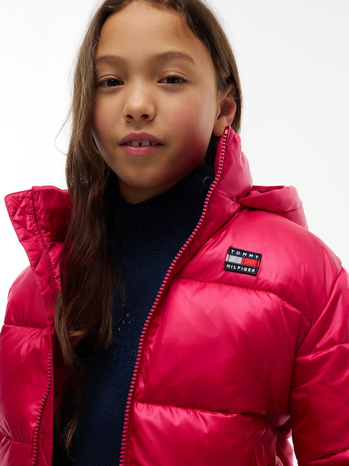 Kids' Shiny Hooded Puffer Jacket — Blissful Berry