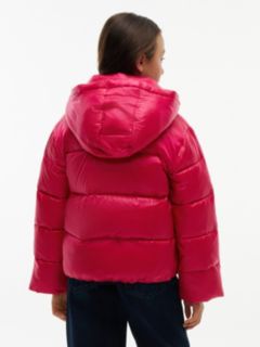 Kids' Shiny Hooded Puffer Jacket — Blissful Berry 4