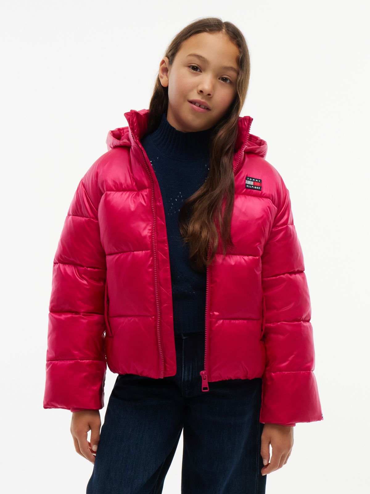 Kids' Shiny Hooded Puffer Jacket — Blissful Berry