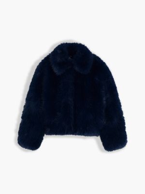 Детская куртка Tommy Hilfiger Faux Fur, цвет: Тёмно-синий — фото 5